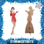 1920s Gatsby Flapper Girl (Red Dress) Lifesize + Mini Cardboard Cutout / Standee - Image 2