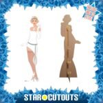 1920s Gatsby Flapper Girl (White Dress) Lifesize + Mini Cardboard Cutout / Standee - Image 2