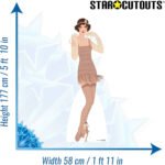 1920s Gatsby Flapper Girl (Beige Dress) Lifesize + Mini Cardboard Cutout / Standee - Image 3