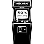 80's Black & White Golden Age Video Arcade Game Lifesize Cardboard Cutout / Standee