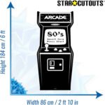 80's Black & White Golden Age Video Arcade Game Lifesize Cardboard Cutout / Standee - Image 3