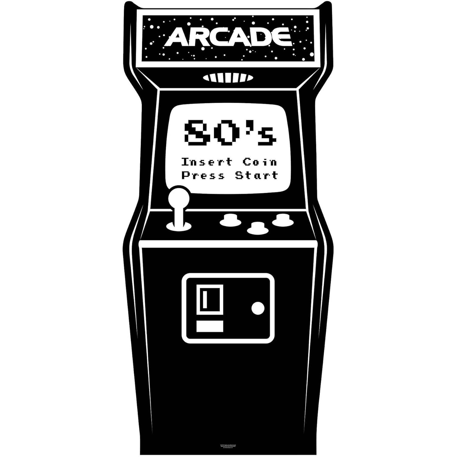SC1027 80's Black & White Golden Age Video Arcade Game Lifesize Cardboard Cutout Standee 80's Black & White Golden Age Video Arcade Game Lifesize Cardboard Cutout / Standee - Image 1