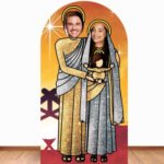 Jesus, Mary & Baby Jesus (Sunset Gold & Silver) Lifesize Stand-In Cardboard Cutout / Standee - Image 5