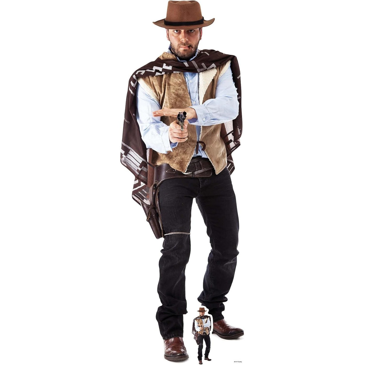 SC1117 Cowboy Lifesize + Mini Cardboard Cutout Standee Cowboy Lifesize + Mini Cardboard Cutout / Standee - Image 1