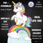 Cartoon Style Rainbow Unicorn Large + Mini Cardboard Cutout / Standee - Image 4