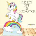 Cartoon Style Rainbow Unicorn Large + Mini Cardboard Cutout / Standee - Image 5