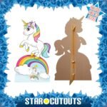 Cartoon Style Rainbow Unicorn Large + Mini Cardboard Cutout / Standee - Image 2