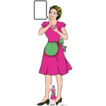 1940's Style Housewife Pop Art Lifesize + Mini Cardboard Cutout / Standee