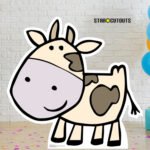 Cute Cartoon Cow (Farmyard Animal) Small + Mini Cardboard Cutout / Standee - Image 4