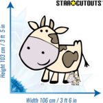Cute Cartoon Cow (Farmyard Animal) Small + Mini Cardboard Cutout / Standee - Image 3