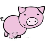 Cute Cartoon Pig (Farmyard Animal) Small + Mini Cardboard Cutout / Standee