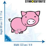 Cute Cartoon Pig (Farmyard Animal) Small + Mini Cardboard Cutout / Standee - Image 3