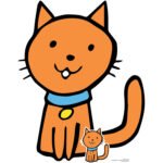 Cute Cartoon Cat Small + Mini Cardboard Cutout / Standee
