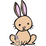 Cute Cartoon Rabbit Small + Mini Cardboard Cutout / Standee