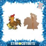 Cute Cartoon Chicken with Chicks (Farmyard Animal) Small + Mini Cardboard Cutout / Standee - Image 2