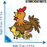 Cute Cartoon Chicken with Chicks (Farmyard Animal) Small + Mini Cardboard Cutout / Standee - Image 3