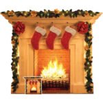 Festive Christmas Fireplace Large + Mini Cardboard Cutout / Standee