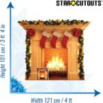 Festive Christmas Fireplace Large + Mini Cardboard Cutout / Standee - Image 3