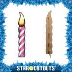 Pink & White Birthday Candle (Single) Large Cardboard Cutout / Standee - Image 2