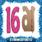 Pink Number 16 (Birthday) Large Cardboard Cutout / Standee - Image 2