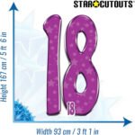 Purple Number 18 'Stars Design' (Birthday) Large + Mini Cardboard Cutout / Standee - Image 3