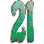 Green Number 21 (Birthday) Large Cardboard Cutout / Standee