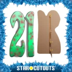 Green Number 21 (Birthday) Large Cardboard Cutout / Standee - Image 2