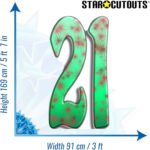 Green Number 21 (Birthday) Large Cardboard Cutout / Standee - Image 3