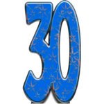 Blue Number 30 (Birthday/Anniversary) Large Cardboard Cutout / Standee