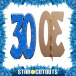 Blue Number 30 (Birthday/Anniversary) Large Cardboard Cutout / Standee - Image 2