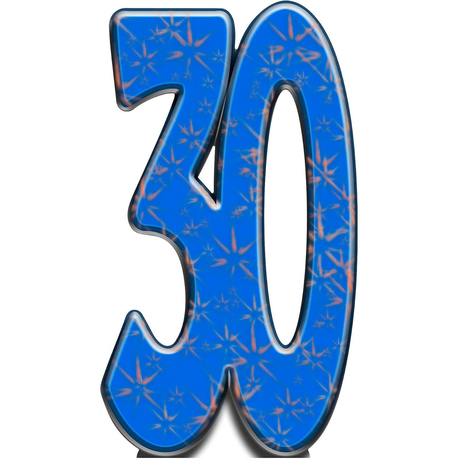 SC153 Blue Number 30 (BirthdayAnniversary) Large Cardboard Cutout Standee Blue Number 30 (Birthday/Anniversary) Large Cardboard Cutout / Standee - Image 1