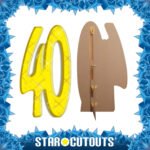 Yellow Number 40 (Birthday/Anniversary) Large Cardboard Cutout / Standee - Image 2