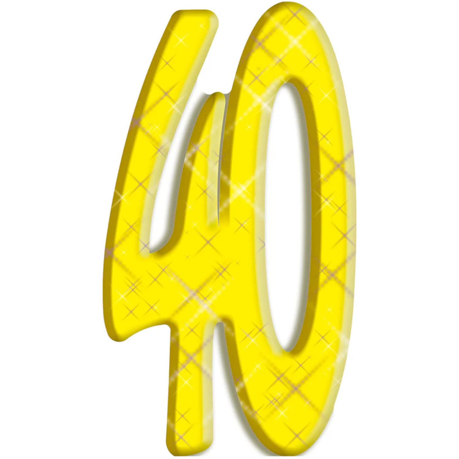 SC154 Yellow Number 40 (Birthday Anniversary) Large Cardboard Cutout Standee Yellow Number 40 (Birthday/Anniversary) Large Cardboard Cutout / Standee - Image 1