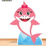 Pink Cute Cartoon Baby Shark Small Cardboard Cutout / Standee - Image 4