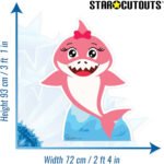 Pink Cute Cartoon Baby Shark Small Cardboard Cutout / Standee - Image 3