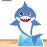 Blue Cute Cartoon Baby Shark Small Cardboard Cutout / Standee - Image 4
