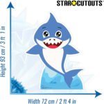 Blue Cute Cartoon Baby Shark Small Cardboard Cutout / Standee - Image 3
