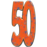 Orange Number 50 (Birthday/Anniversary) Large Cardboard Cutout / Standee