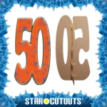 Orange Number 50 (Birthday/Anniversary) Large Cardboard Cutout / Standee - Image 2