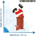 Santa Claus Stuck In Chimney (Christmas) Large + Mini Cardboard Cutout / Standee - Image 2