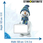 Snowman Holding Sign (Christmas) Lifesize Cardboard Cutout / Standee - Image 3