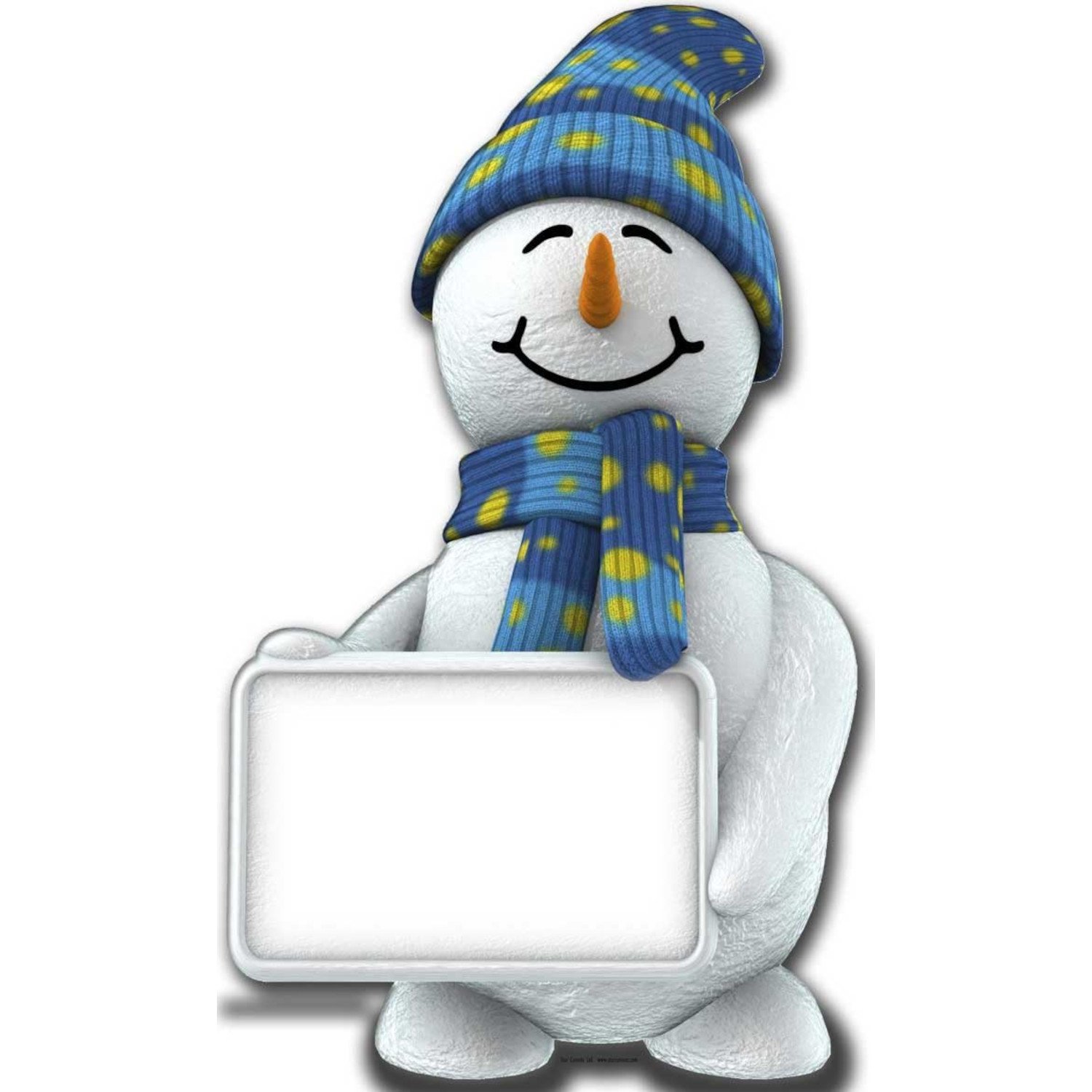 SC168 Snowman Holding Sign (Christmas) Lifesize Cardboard Cutout Standee Snowman Holding Sign (Christmas) Lifesize Cardboard Cutout / Standee - Image 1