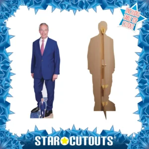 SC4511 Nigel Farage 'Blue Suit' (British Politician) Lifesize + Mini Cardboard Cutout Standee Frame