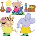 Mandy, Emily & Pedro (Peppa Pig) Official Large + Mini Multi Decoration Pack Cardboard Cutout / Standee