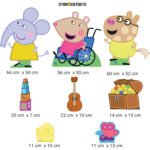 Mandy, Emily & Pedro (Peppa Pig) Official Large + Mini Multi Decoration Pack Cardboard Cutout / Standee - Image 3
