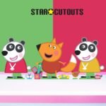 Freddy & Panda Twins (Peppa Pig) Official Large + Mini Multi Decoration Pack Cardboard Cutout / Standee - Image 4