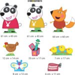 Freddy & Panda Twins (Peppa Pig) Official Large + Mini Multi Decoration Pack Cardboard Cutout / Standee - Image 3
