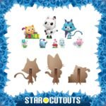 Pandy Paws, CatRat & Pillow Cat (Gabby's Dollhouse) Official Small + Mini Cardboard Cutouts / Standees - Image 2