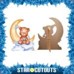 Cute Baby Teddy Bear 'Moon & Clouds' Blue Large Cardboard Cutout / Standee - Image 2