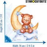 Cute Baby Teddy Bear 'Moon & Clouds' Blue Large Cardboard Cutout / Standee - Image 3